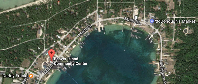 A satellite view of the BIC Center's location on Paradise Bay. 
